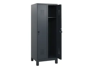schoollocker,HxBxD 1630x600x500mm,2vak,vak B 300mm,draaigrendel,voeten - 1