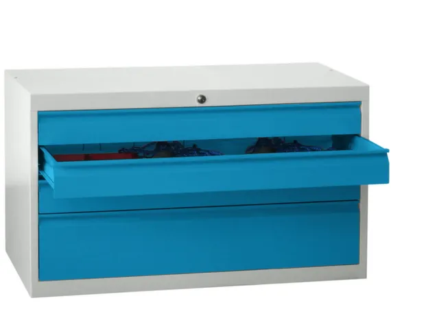 ladekast 600x1023x600mm 4laden cilinderslot RAL7035 front RAL5012