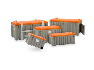Opbergbox 150L H X B X D 530X 800X 600Mm Met 2Wielen Geel - 1