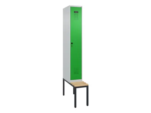 locker met bank,voor scheiding van kleding,HxBxD 2120x300x815mm,1vak