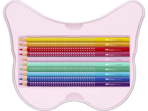 Kleurpotloden Faber-Castell sparkle 12 standaard kleuren + 8 pastel kl