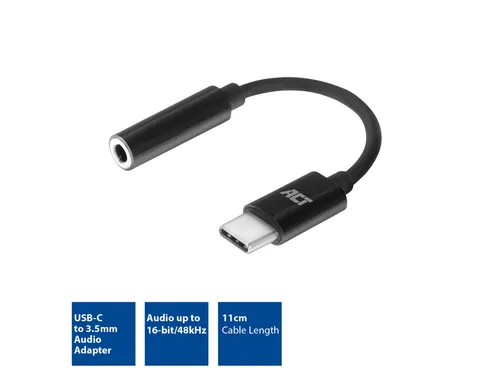 Adapter ACT USB-C naar 3.5mm audio jack 0.1 meter