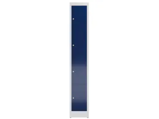 Lockerkast 1800x310x500mm 1x4 vakken cilinderslot, sokkel, RAL5010 - 2