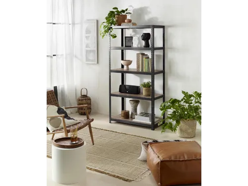 Rek Home Maxi 176x90x45cm 5 Legborden Zwart Metaal
