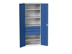 universele kast,HxBxD 2000x800x550mm,4xStalen bodem,3lade(n)