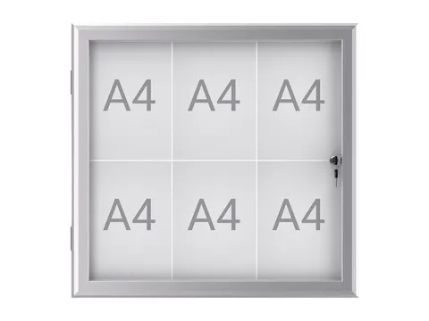 Buiten- binnenvitrine wand MAULexcite whiteboard 6xA4 met slot