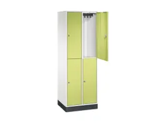 Dubbeldekse garderobekast,HxBxD 1950x620x500mm,2x2vak.,vak B 260mm