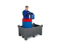 stapelbak,HxLxB 500x500x800mm,90l,PE,grijs,Wanden gesloten