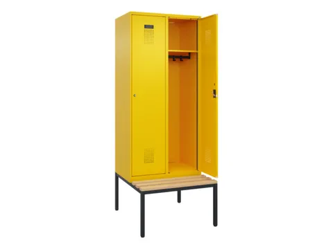locker met bank,HxBxD 2120x800x815mm,2vak,vak B 400mm,cilinderslot