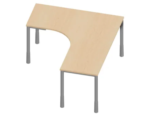 In hoogte verstelbaar bureau in vrije vorm,NE-esdoorn