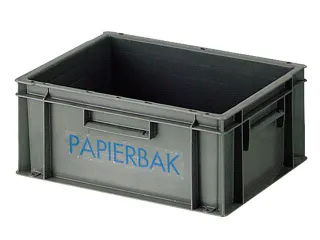 Afvalbak 40x30x17,5cm kunststof grijs - 1