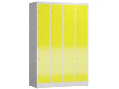 Lockerkast 1800x1185x500mm 4x5 vakken cilinderslot, sokkel, RAL1018