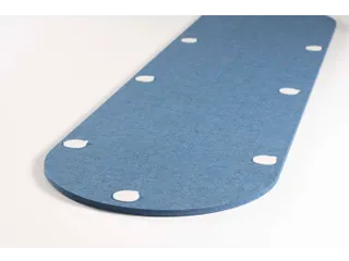 Akoestische PET-vilt ovale stroken blauw 30x120cm 6 stuks - 3