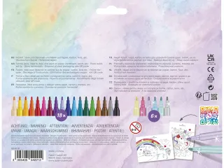 Viltstiften Faber-Castell Unicorn 18x standaard kleuren + 6x pastel kl - 3