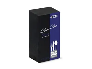 BulkySoft Bestekpochetten Servetten Zwart Airlaid 1laags 40x40cm 1000 - 1