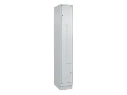 Z-garderobekast,HxBxD 1950x300x500mm,vak B 150/300mm,cil.-slot,sokkel