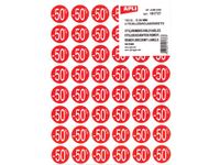 Agipa Kortinglabel -50%, rood, 192 stuks, verwijderbaar