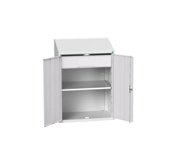 lessenaarkast 1130x800x550mm legbord en lade RAL7035