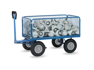 Handtrekwagen 6435P 750kg 1535x895mm draadgaas polyurethaan trekoog - 4