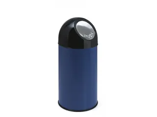 Afvalbak met pushdeksel en binnenemmer 40 Liter Blauw - 1