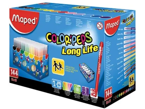 Maped Viltstift Color'Peps 144 Stuks in een Kartonnen Doos