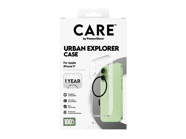 PanzerGlass CARE by Urban Explorer Case Transparent w. Black Mag