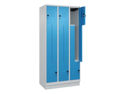 Z-garderobekast,HxBxD 1950x900x500mm,vak B 150/300mm,draaigrendel