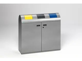 Afvalverzamelstation 3x80 Liter Inworp Ral 1023/ral7021/ral5010 - 1
