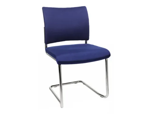 Bezoekersstoel Blauw Stof 450x480x450mm Verchroomd Sledeframe