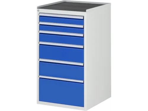 ladekast 1035x580x650mm 6laden cilinderslot RAL7035 RAL5010 metaal