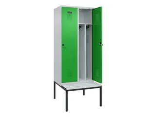 locker met bank,voor scheiding van kleding,HxBxD 2120x800x815mm,2vak - 1