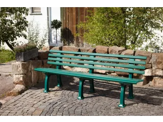 Kunststofbank 740x2000x380mm Zit H 440mm 9 Latten 3 Pootstellen Groen - 3