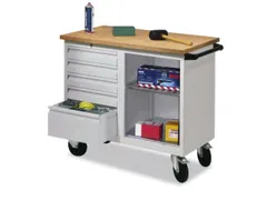 Werkplaatswagen 5 Laden 400kg Staalplaat Ral7035 Front Ral6011