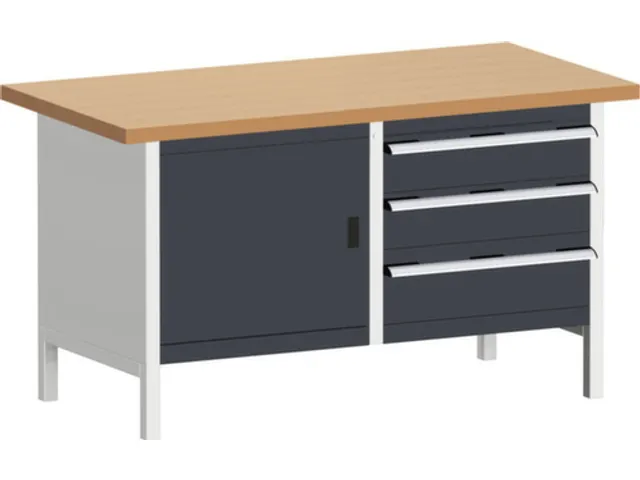 werkbank met opbergruimte,HxBxD 840x1500x750mm,beukenblad