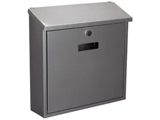 Brievenbus Monaco Zilver, naamplaatje, 2 sleutels, 36.8x36.5x10cm - 1