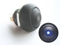 Miniatuur Drukschakelaar Met Blauwe Led Spst Off-(On)