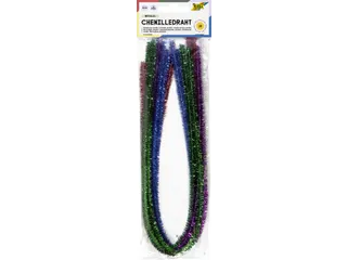 Chenilledraad Folia 50cm 8mm doorsnede 10 stuks metalic assorti - 1