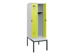 locker met bank,HxBxD 1950x600x815mm,2vak,vak B 300mm,draaigrendel