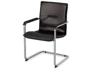 Beklede Stoel Swingframe Verchroomd Zwart Kunstleer Armleuningen - 1