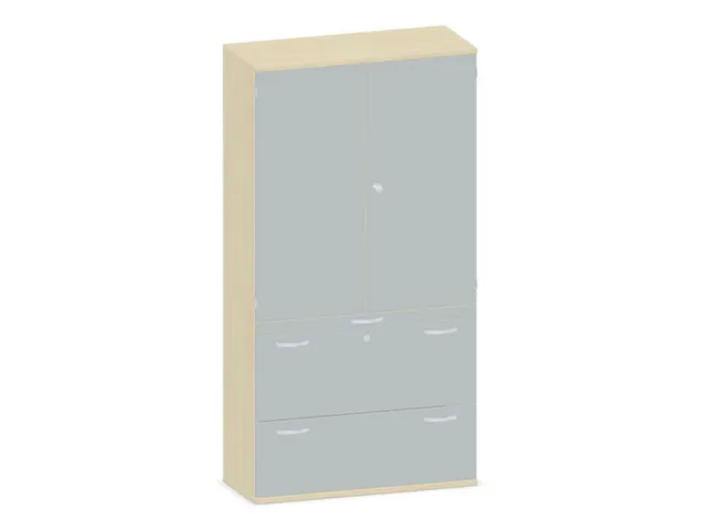 Kantoorkast 1920x1000x430mm Decor Romp Esdoorn Decor Front Lichtgrijs