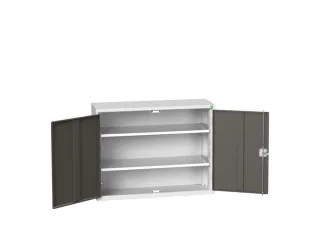 wandkast 800x1050x350mm 2xStalen bodem sokkel Ral 7035 front Ral 7016 - 1