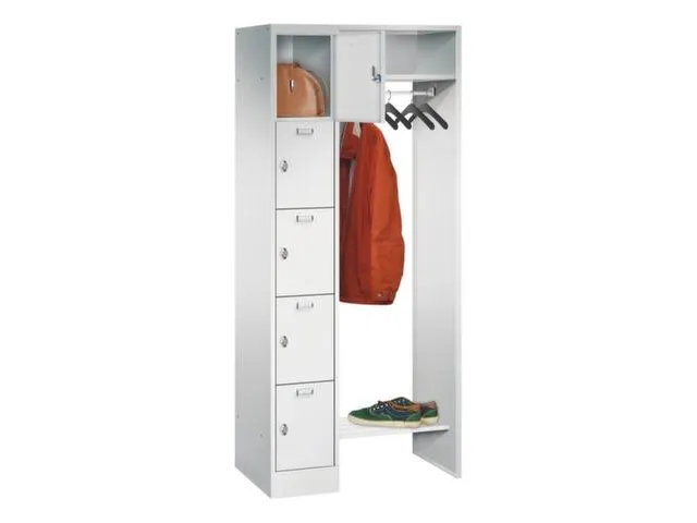 personeelsgarderobe draaigr. 1950x750x500mm 1x5 vakken 300mm RAL7035