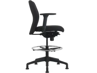 Loketstoel Stof Zwart met Doppen - 4