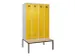 locker met bank,voor scheiding van kleding,HxBxD 2120x1200x815mm,4vak