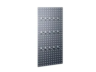perfoplaat,blad HxB 991x457mm,plaatstaal,RAL7035,m. 16haken - 2