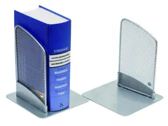 Mesher metalen boekensteunen zilvergrijs