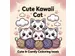 Kleurboek Cute Kawaii Cat