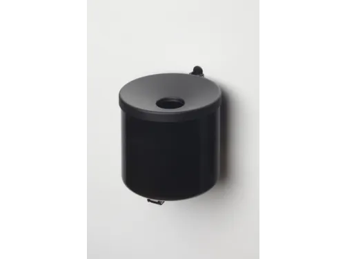 Wandasbak 2.4 Liter HxØ 160x155mm Ral9005 Zwart Staal