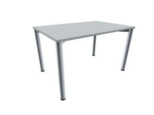 Vergadertafel Rechthoekig 72x120x80cm Lichtgrijs 4voeten Alu