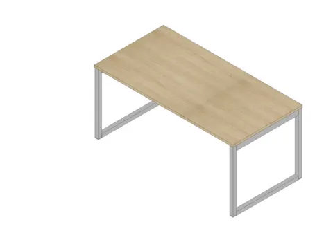 bureau,HxBxD 730x1600x800mm,blad eiken,sledeframe aluminium